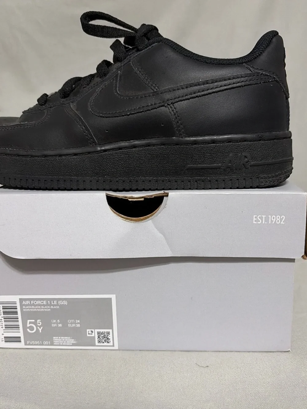 Nike Black Air Force 1 Low Casual Sneakers
